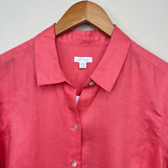 NEW  J.Jill 100% Linen Tunic  Light Papaya  Size 1X - Picture 4 of 14